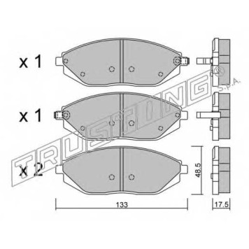 Колодки тормозные дисковые для CHEVROLET SPARK(M300) <b>TRUSTING 925.0 / 25268</b>