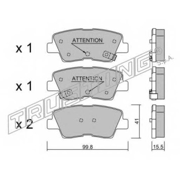 Колодки тормозные дисковые для HYUNDAI ACCENT, i30 CW, i30, i40 CW, i40, SONATA, VELOSTER / KIA CARENS, CEED, CEE`D, OPTIMA, PRO CEE?D, RIO <b>TRUSTING 903.1 / 25337</b>