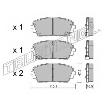 Колодки тормозные дисковые для KIA PICANTO(TA) <b>TRUSTING 957.0 / 25365</b>