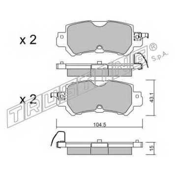 Колодки тормозные дисковые для MAZDA CX-5(GH,KE) <b>TRUSTING 986.0 / 25540</b>