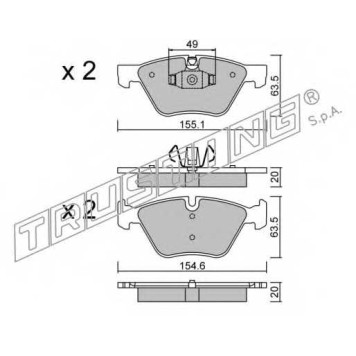 Колодки тормозные дисковые для BMW 1(E81,E82,E87,E88), 3(E90,E91,E92,E93) <b>TRUSTING 573.5 / 23794</b>