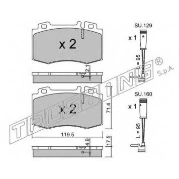 Колодки тормозные дисковые для MERCEDES C(S203,W203), CLK(A209,C209), E(S211,W211), SL(R230), SLK(R171) <b>TRUSTING 579.5W / 23271</b>