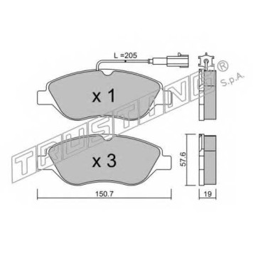 Колодки тормозные дисковые для FIAT BRAVO(198), STILO Multi(192), STILO(192) / LANCIA DELTA(844) <b>TRUSTING 593.0 / 23711</b>