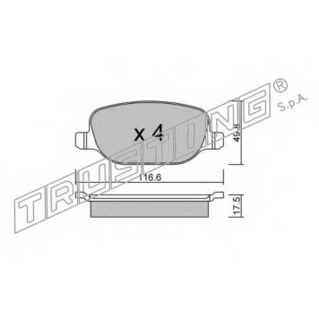 Колодки тормозные дисковые для LANCIA DELTA(844), THESIS(841AX) <b>TRUSTING 720.0 / 23760</b>