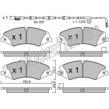 Колодки тормозные дисковые для LAND ROVER RANGE ROVER(LS) <b>TRUSTING 853.7W / 25021</b>