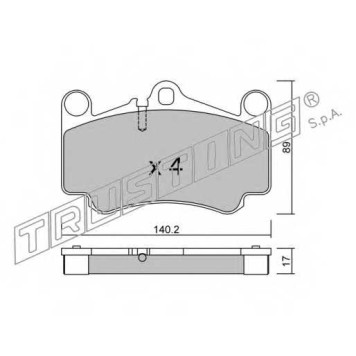 Колодки тормозные дисковые для PORSCHE 911(996,997) <b>TRUSTING 910.0 / 23330</b>
