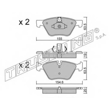 Колодки тормозные дисковые для BMW 5(F10,F11,F18) <b>TRUSTING 935.0 / 23794</b>