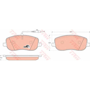 Колодки тормозные дисковые для CITROEN C8, JUMPY / FIAT SCUDO, ULYSSE / LANCIA PHEDRA / PEUGEOT 807, EXPERT <b>TRW GDB1503 / 20261</b>