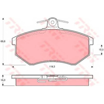 Колодки тормозные дисковые для AUDI 80(81,85,B2), 90(81,85,B2), COUPE(81,85), QUATTRO(85) / VW CORRADO(53I), PASSAT(32B,35I,3A2,3A5), QUANTUM <b>TRW GDB430 / 20669</b>