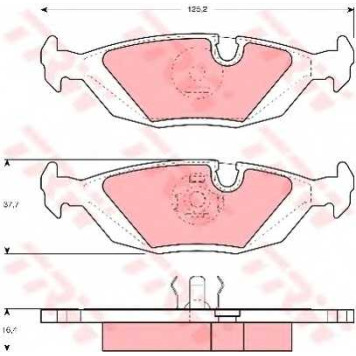 Колодки тормозные дисковые для BMW 3(E30), 5(E28), 6(E24), Z1 <b>TRW GDB299 / 20675</b>