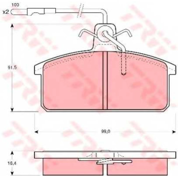 Колодки тормозные дисковые <b>TRW GDB422 / 20708</b>