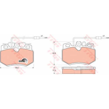 Колодки тормозные дисковые для PEUGEOT 205(20A/C,20D,741A/C,741B), 309(10A,10C,3A,3C) <b>TRW GDB808 / 21080</b>