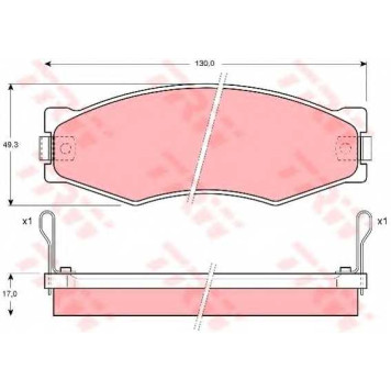 Колодки тормозные дисковые для NISSAN 300 ZX(Z31), CEDRIC(Y30), FAIRLADY Z(Z31), PICKUP(D22), SILVIA(S12) <b>TRW GDB367 / 21099</b>