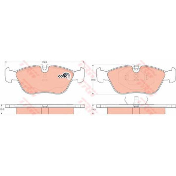 Колодки тормозные дисковые для VOLVO 850(LS,LW), C70, S70(LS), V70(LV) <b>TRW GDB1159 / 21273</b>