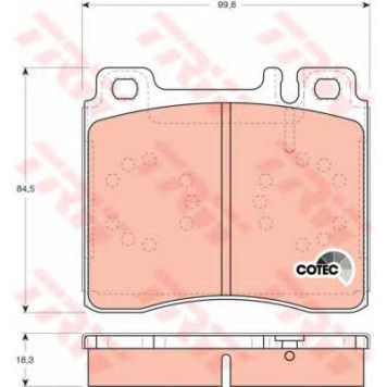 Колодки тормозные дисковые для MERCEDES (W124), S(C140,W140) <b>TRW GDB113 / 21303</b>