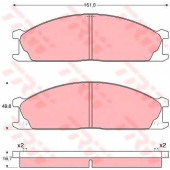 Колодки тормозные дисковые для NISSAN NAVARA(D21), NP300 Cab & Chassis, PICKUP(D21,D22), TERRANO(WD21), URVAN(E23,E24,V2#) <b>TRW GDB1017 / 21347</b>
