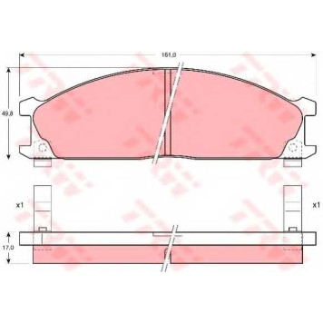 Колодки тормозные дисковые для NISSAN NAVARA, PATHFINDER, PICKUP, TERRANO, URVAN, VANETTE / SUBARU SVX <b>TRW GDB766 / 21347</b>