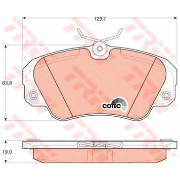 Колодки тормозные дисковые для OPEL OMEGA(16#, 17#, 19#, 21#, 22#, 23#, 25#, 26#, 27#, 66#, 67#), SENATOR(29#) <b>TRW GDB957 / 21368</b>