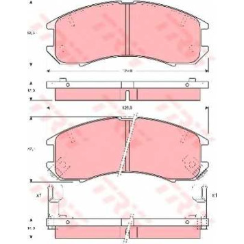 Колодки тормозные дисковые для MAZDA 626(GC,GD,GV), MX-6(GD) <b>TRW GDB981 / 21378</b>
