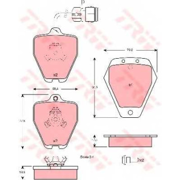 Колодки тормозные дисковые для AUDI 100(4A,C4), A6(4A,C4), A8(4D2,4D8) <b>TRW GDB1329 / 21452</b>