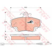 Колодки тормозные дисковые для RENAULT 19, 21, CLIO, LOGAN, MEGANE, RAPID, SUPER 5, THALIA, TWINGO <b>TRW GDB1465 / 21463</b>