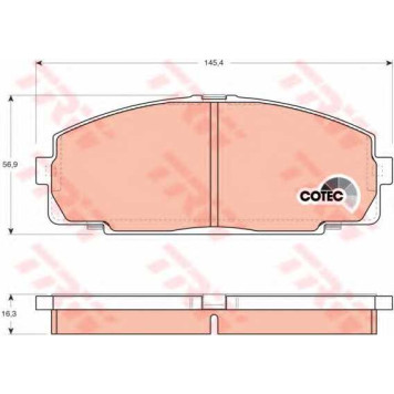 Колодки тормозные дисковые для TOYOTA DYNA 100, DYNA, GRANVIA, HIACE <b>TRW GDB770 / 21468</b>