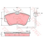 Колодки тормозные дисковые для VW KOMBI(T2), TRANSPORTER(70XA, 70XB, 70XC, 70XD, 7DB, 7DK, 7DW) <b>TRW GDB1367 / 21479</b>