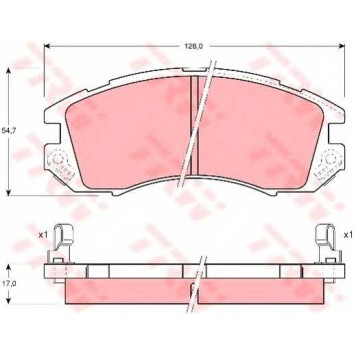 Колодки тормозные дисковые для SUBARU IMPREZA(GC,GF,GFC), LEGACY OUTBACK(BG), LEGACY(BC,BD,BG,BJF) <b>TRW GDB989 / 21495</b>