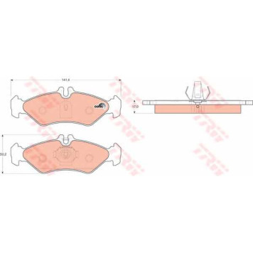 Колодки тормозные дисковые для MERCEDES SPRINTER(901, 902, 903) / VW LT(2, 2DA, 2DB, 2DC, 2DD, 2DE, 2DF, 2DH, 2DK) <b>TRW GDB1262 / 21621</b>