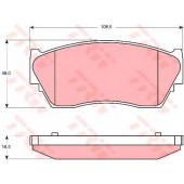 Колодки тормозные дисковые для NISSAN 100 NX(B13), PULSAR(N14), SUNNY(N13,N14) <b>TRW GDB1170 / 21657</b>