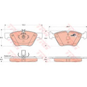 Колодки тормозные дисковые для CHRYSLER CROSSFIRE / MERCEDES CLK(A208,C208), E(S210,W210), S(W220), SLK(R170) <b>TRW GDB1215 / 21670</b>