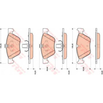 Колодки тормозные дисковые для MERCEDES E(S211,W211), S(W220) <b>TRW GDB1815 / 21670</b>