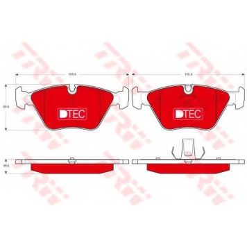 Колодки тормозные дисковые для BMW 3(E46), X3(E83), Z4(E85,E86) <b>TRW GDB1531DTE / 21676</b>