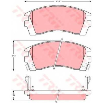 Колодки тормозные дисковые для NISSAN AD, SUNNY(N14,Y10) <b>TRW GDB1013 / 21716</b>