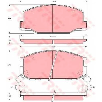 Колодки тормозные дисковые для TOYOTA PREVIA(TCR1#,TCR2#), TARAGO <b>TRW GDB1190 / 21767</b>