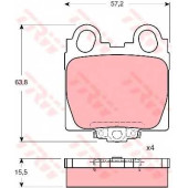 Колодки тормозные дисковые для LEXUS GS, IS SportCross, IS, SC / TOYOTA ALTEZZA GITA, ALTEZZA, ARISTO, BREVIS, CROWN, MAJESTA, PROGRES <b>TRW GDB3233 / 21790</b>