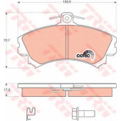 Колодки тормозные дисковые для MITSUBISHI COLT CZC(RG), COLT(Z2#A,Z3#A) <b>TRW GDB1584 / 21796</b>