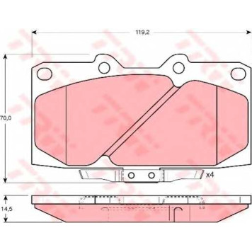 Колодки тормозные дисковые для NISSAN 200 SX(S14,S15) <b>TRW GDB3131 / 21854</b>