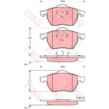 Колодки тормозные дисковые для AUDI A3, TT / SKODA OCTAVIA / VW BORA, GOLF, NEW BEETLE, PASSAT, VENTO <b>TRW GDB1275 / 21911</b>