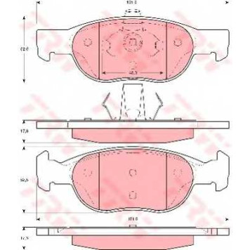 Колодки тормозные дисковые для FIAT PUNTO(188,188AX) <b>TRW GDB1382 / 21930</b>