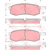 Колодки тормозные дисковые для MITSUBISHI PAJERO / TOYOTA FJ CRUISER, LAND CRUISER 100, LAND CRUISER 150, LAND CRUISER 90, LAND CRUISER <b>TRW GDB3110 / 21947</b>