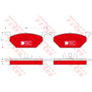 Колодки тормозные дисковые для AUDI A1, A3 / SKODA CITIGO, FABIA, OCTAVIA, RAPID, ROOMSTER / VW BEETLE, BORA, FOX, GOLF, JETTA, LOAD UP, NEW BEETLE, POLO, UP <b>TRW GDB1984DTE / 21974</b>