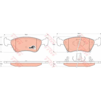 Колодки тормозные дисковые для TOYOTA AVENSIS(#T22#), CORONA <b>TRW GDB3163 / 21975</b>