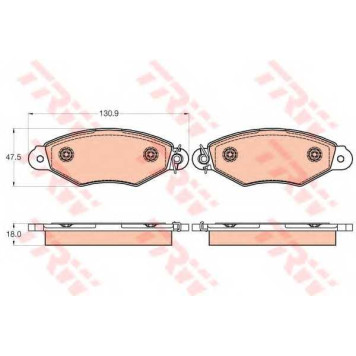 Колодки тормозные дисковые для RENAULT KANGOO(KC0/1#) <b>TRW GDB2024 / 21980</b>