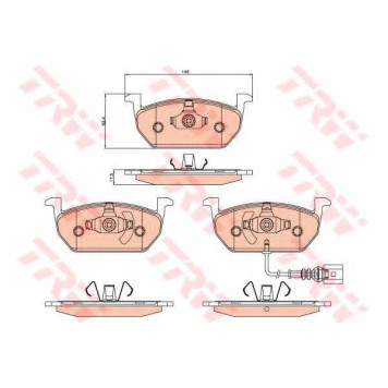 Колодки тормозные дисковые для AUDI A3(8V7,8VA,8VS) / SKODA OCTAVIA(5E3,5E5) / VW GOLF SPORTSVAN(AM1), GOLF(5G1,BA5,BE1) <b>TRW GDB2080 / 22035</b>