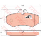 Колодки тормозные дисковые для MERCEDES G(W460, W461, W463), SPRINTER(901, 902, 903, 904, 909) / VW LT(2, 2DA, 2DB, 2DC, 2DD, 2DE, 2DF, 2DH, 2DK) <b>TRW GDB1399 / 23021</b>