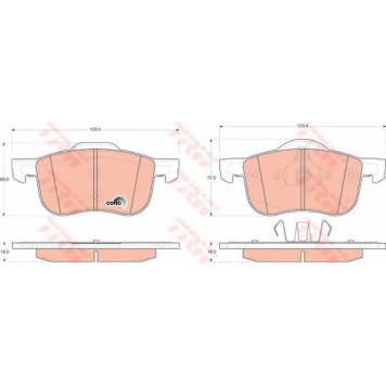 Колодки тормозные дисковые для VOLVO S60, S70(LS), S80(TS,XY), V70(LV,SW), XC70 CROSS COUNTRY <b>TRW GDB1388 / 23072</b>