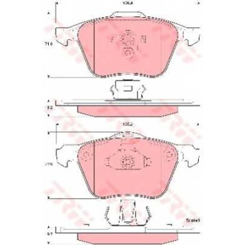Колодки тормозные дисковые для VOLVO S60, S80(TS,XY), V70(SW), XC90 <b>TRW GDB1576 / 23073</b>