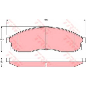 Колодки тормозные дисковые для NISSAN CEFIRO, LAUREL, MAXIMA(J30), SKYLINE(R34) <b>TRW GDB3107 / 23086</b>