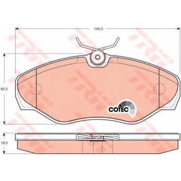 Колодки тормозные дисковые для FIAT DUCATO(244) / NISSAN PRIMASTAR(X83) / OPEL VIVARO(E7,F7,J7) / RENAULT TRAFIC(EL,FL,JL) <b>TRW GDB1478 / 23099</b>